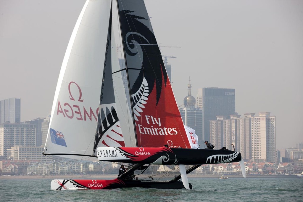 Emirates Team NZ - leaders after day 1, Extreme Sailing Series Act 2, China photo copyright Lloyd Images http://lloydimagesgallery.photoshelter.com/ taken at  and featuring the  class