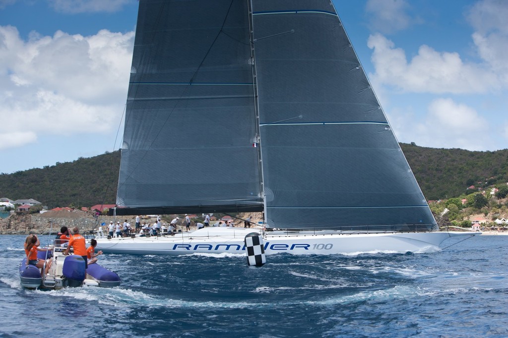 Genuine Risk celebrate 2nd place in MAXI Class at Les Voiles de St. Barth photo copyright Christophe Jouany / Les Voiles de St. Barth http://www.lesvoilesdesaintbarth.com/ taken at  and featuring the  class