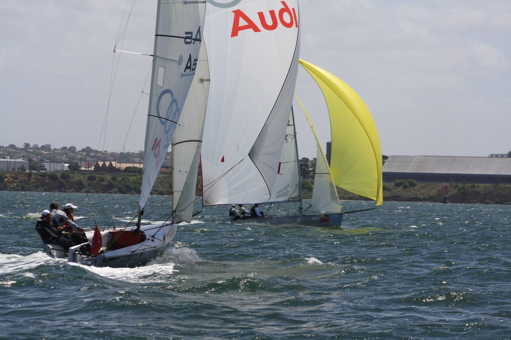 Haley chases Nathan - Audi Victoria Week Monday 2011 photo copyright Sail-World.com /AUS http://www.sail-world.com taken at  and featuring the  class