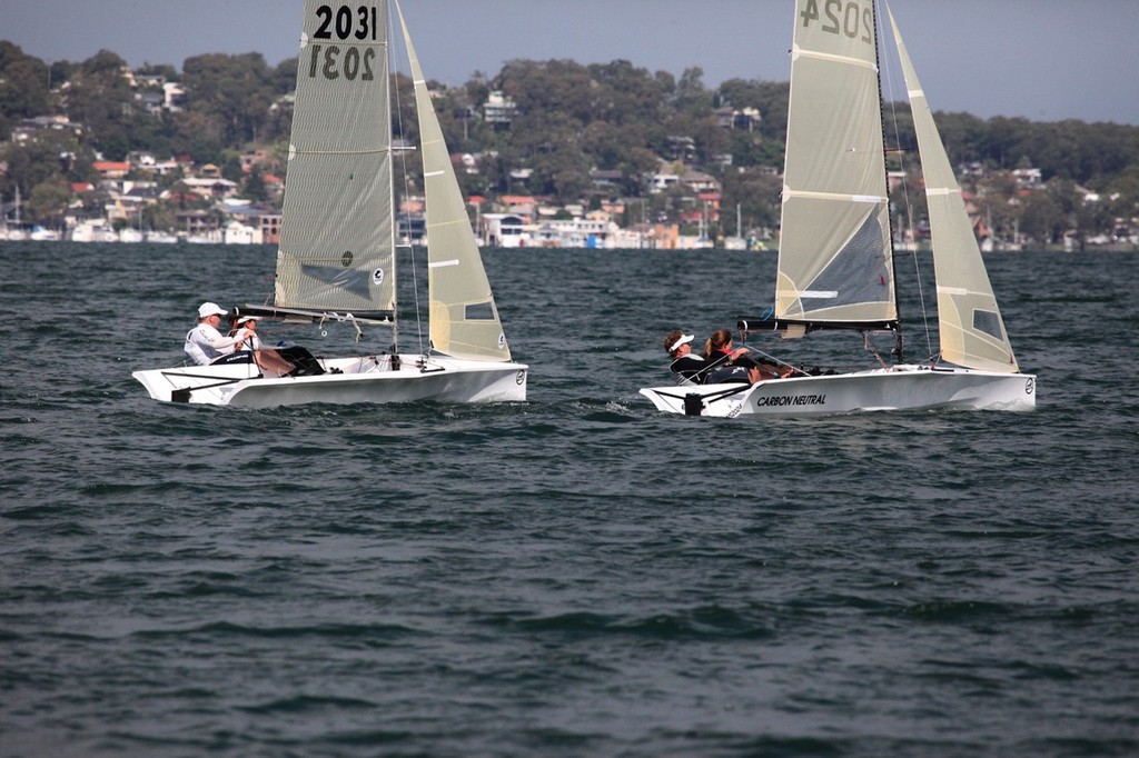 Hugh and Peter side by side again - 2011 NS14 NSW Championship photo copyright Michael Chittenden  taken at  and featuring the  class