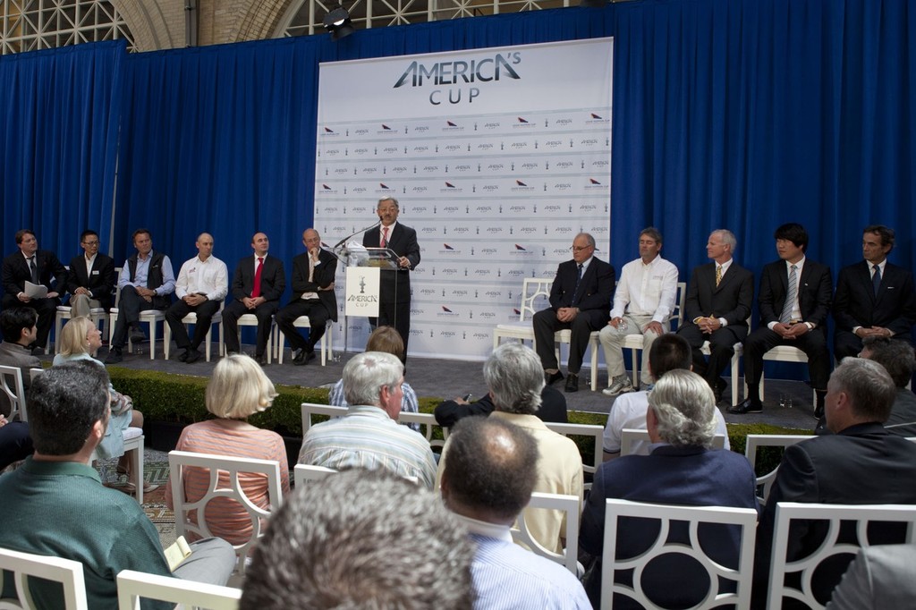 34th America&rsquo;s Cup - Competitors announcement press conference at San Francisco Ferry building photo copyright ACEA - Photo Gilles Martin-Raget http://photo.americascup.com/ taken at  and featuring the  class