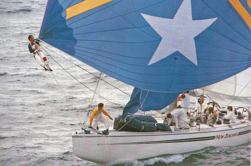 Erle Williams at work in the 1987 Louis Vuitton Cup, Fremantle photo copyright Alan Sefton taken at  and featuring the  class