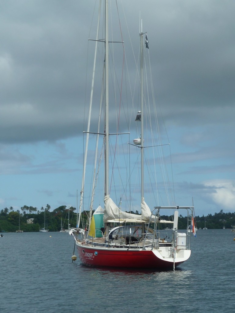 Laura's ketch Guppy, at anchor in Tonga photo copyright  SW taken at  and featuring the  class