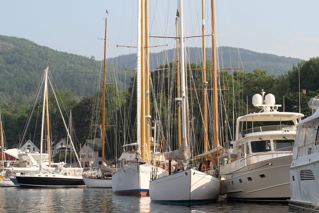 The docks are full at Wayfarer Marine with Eggemoggin Reach Regatta yachts as well as those stopping in Camden with the New York Yacht Club Cruise. photo copyright  SW taken at  and featuring the  class