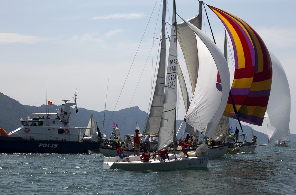 Royal Langkawi International Regatta 2011 - a very mixed fleet on the finish line/ photo copyright Guy Nowell http://www.guynowell.com taken at  and featuring the  class