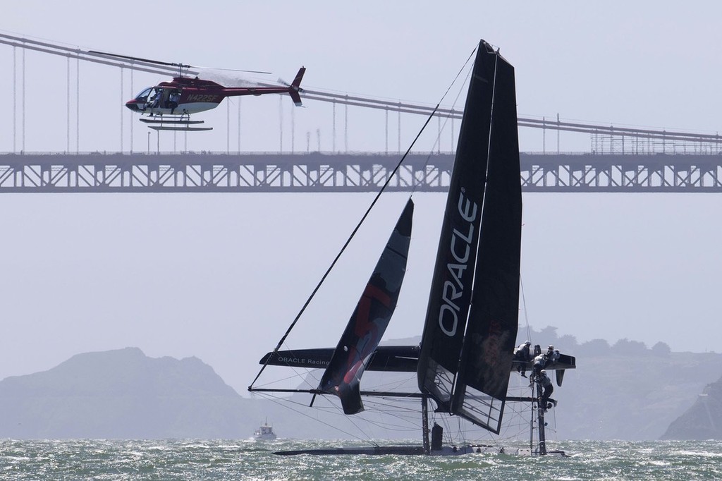 10/06/2011 - San Francisco (USA,CA) - 34th America's Cup - Oracle Sailing AC45 first trials in the bay photo copyright ACEA - Photo Gilles Martin-Raget http://photo.americascup.com/ taken at  and featuring the  class