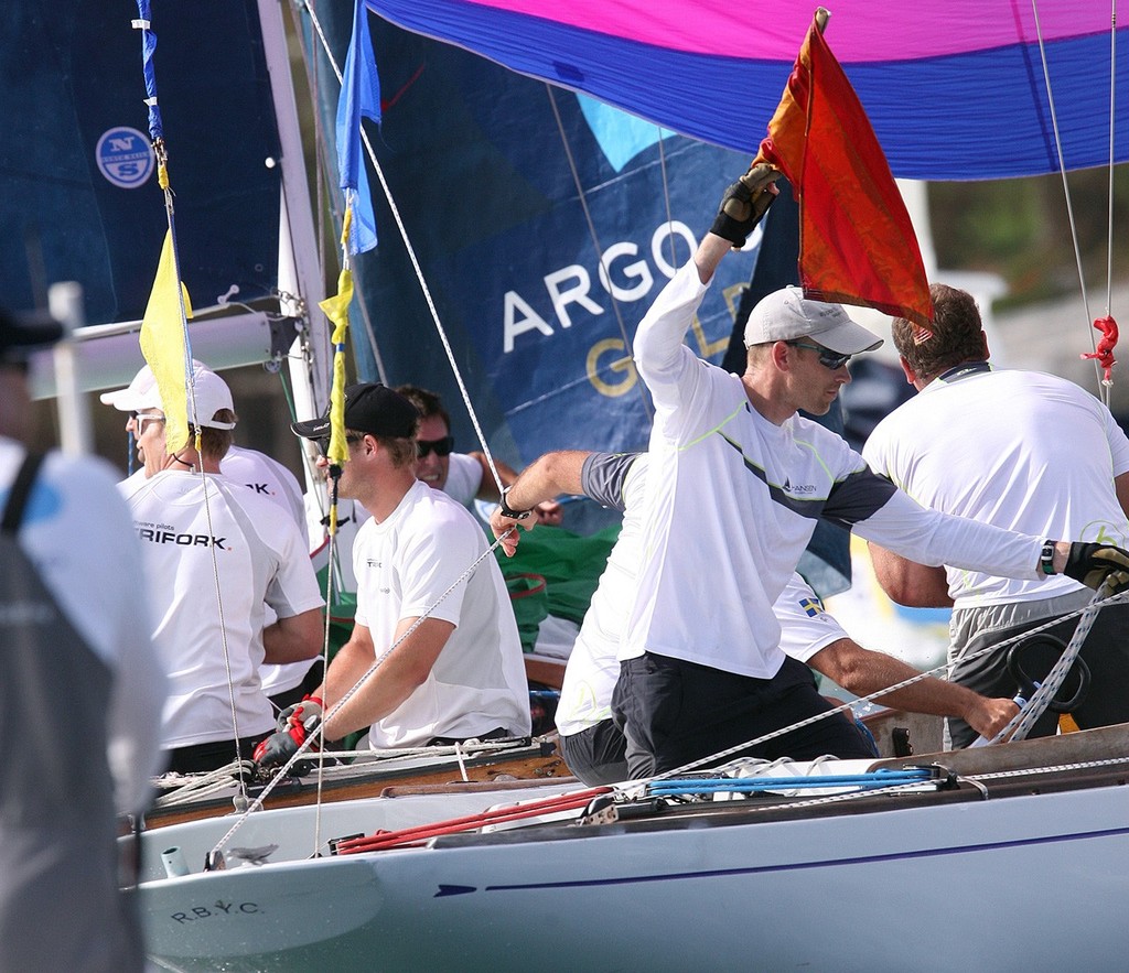 Day 2 racing in the Racing in the Stage 1 qualifyer round of the Argo Group Gold Cup. Three groups of teams sail seven flights each to qualify for the quarter finals of this world Match Racing Tour classic. photo copyright Charles Anderson taken at  and featuring the  class