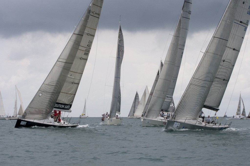 Top of the Gulf Regatta 2011 - IRC 1 start under grey skies photo copyright Guy Nowell/Top of the Gulf taken at  and featuring the  class