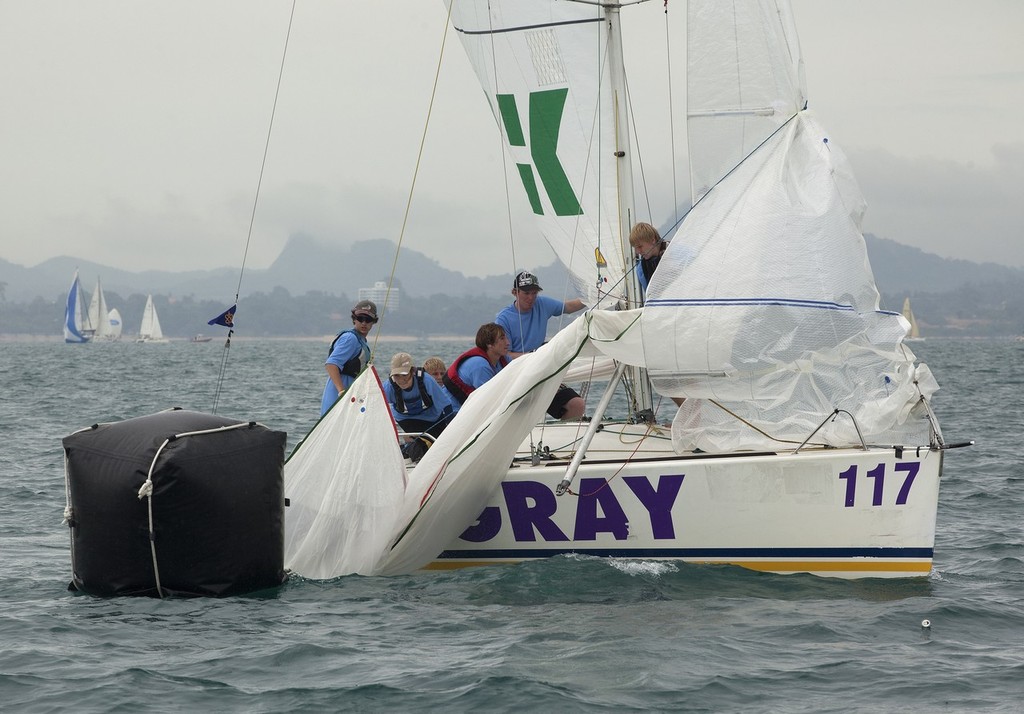 Top of the Gulf Regatta 2011 - The Stingray has a brief sail recovery problem photo copyright Guy Nowell/Top of the Gulf taken at  and featuring the  class