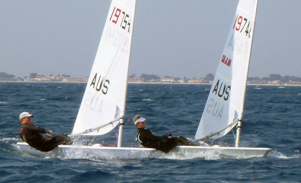 Tom Slingsby and Tom Burton training in Hyeres - Semaine Olympique Française 2011 photo copyright Michael Blackburn taken at  and featuring the  class
