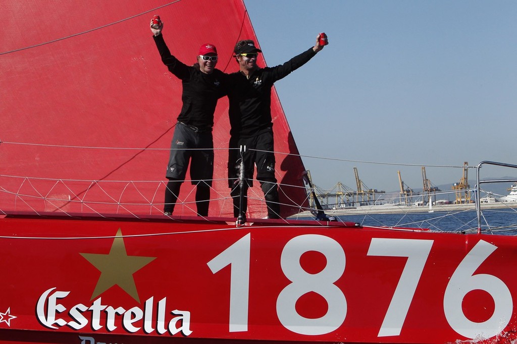Alex Pella; Pepe Ribes arrive in Spain. photo copyright Jorge Andreu / Barcelona World Race http://www.barcelonaworldrace.org taken at  and featuring the  class