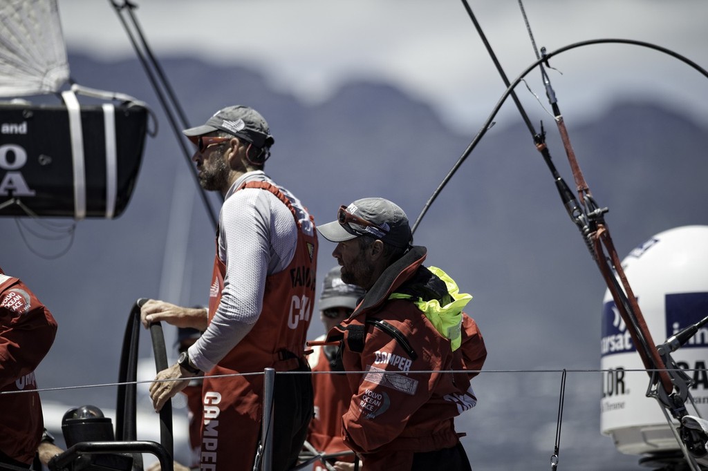 CAMPER with Emirates Team New Zealand, skippered by Chris Nicholson from Australia finishes second on leg 1 of the Volvo Ocean Race 2011-12 from Alicante, Spain to Cape Town, South Africa, at 10:48:04 UTC. (Photo Credit must read: PAUL TODD/Volvo Ocean Race) photo copyright Paul Todd/Volvo Ocean Race http://www.volvooceanrace.com taken at  and featuring the  class