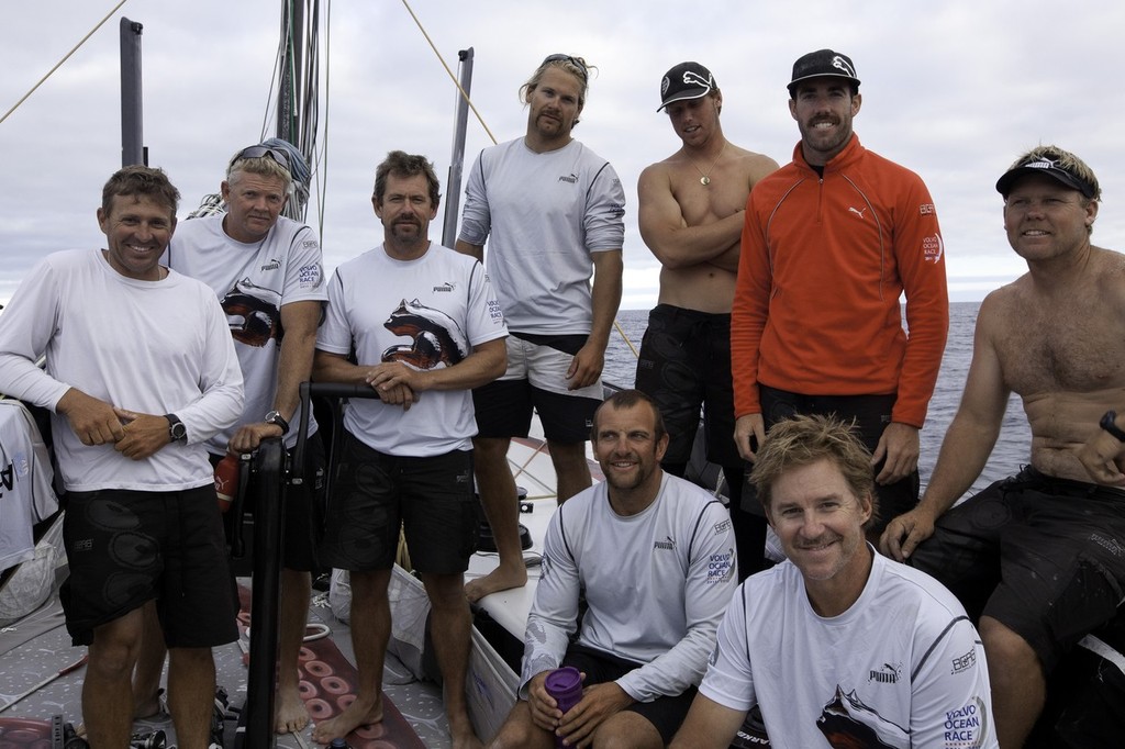 The men of ``Mar Mostro`` sporting mustaches for ``MoVember,`` in support of Prostate Cancer research. PUMA Ocean Racing powered by BERG is dismasted in the South Atlantic Ocean during leg 1 of the Volvo Ocean Race 2011-12, from Alicante, Spain to Cape Town, South Africa. (Credit: Amory Ross/PUMA Ocean Racing/Volvo Ocean Race) photo copyright Amory Ross/Puma Ocean Racing/Volvo Ocean Race http://www.puma.com/sailing taken at  and featuring the  class