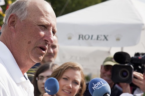 HM King Harald V of Norway - Press Conference  - Rolex Baltic Week Opening Ceremony  ©  Rolex/Daniel Forster http://www.regattanews.com