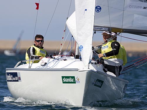 Robertson, Stodel and Thomas Sail In Weymouth at Skandia Sail for Gold 2011 ©  Richard Langdon/Skandia Team GBR