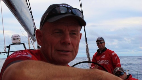Grant Dalton and Chris Nicolson aboard Camper earlier in the Auckland-Fiji Race. © Emirates Team New Zealand http://www.etnzblog.com