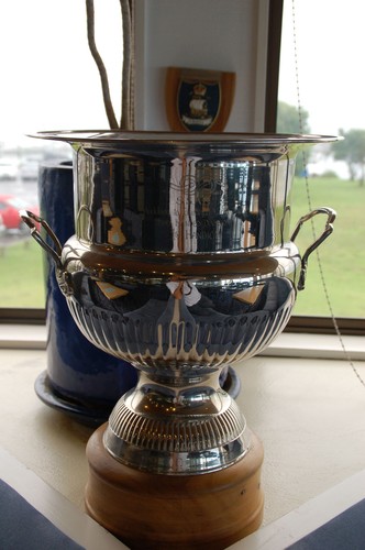 Close-up of the cup for  1st on PHRF in Two-handed Division - International Paints Auckland to Tauranga Race 2011 © margaret Dijkhuis