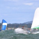 Dimension fighting for last heat win - 12 foot skiff Australian Title photo copyright Suellen Hurling  taken at  and featuring the  class