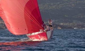 Bold Head was the last feature Scarlet Runner had to make on her way to taking out Line Honours - Melbourne to King Island photo copyright  John Curnow taken at  and featuring the  class