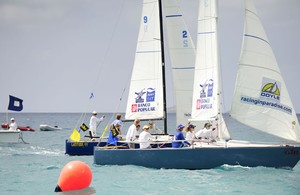 William Bailey and Kay Acott get off the line cleanly - 2011 Gill BVI International Match Racing Championship photo copyright Todd VanSickle taken at  and featuring the  class