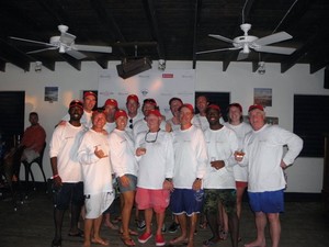 Winning crew on Spirit of Juno - Mount Gay Rum Round Barbados Race photo copyright Barbados Advocate taken at  and featuring the  class