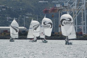 Downwind action - Wellington Spirit Invitational photo copyright Chris Coad Photography http://www.chriscoad.co.nz/ taken at  and featuring the  class