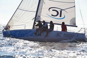 2011 French J/80 National Champion Eric Brezellec winning a race at J/80 Worlds on Day Two - J/80 World Championships photo copyright Peter Sogaard - copyright https://picasaweb.google.com/petersogaardphoto2 taken at  and featuring the  class