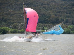 Over she goes - City of Canberra Regatta 2011 photo copyright Canberra Media taken at  and featuring the  class