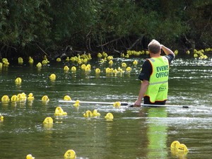 Competitors who lost the current were assisted by race officials. - The Great NZ Englefield Charity Duck Race photo copyright Genevieve Howard taken at  and featuring the  class