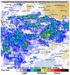 Melbourne and most of Port Phillip is under this radar image. - Dragon World Championships photo copyright  John Curnow taken at  and featuring the  class