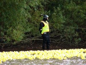 Race officials were well-prepared to assist competitors. - The Great NZ Englefield Charity Duck Race photo copyright Genevieve Howard taken at  and featuring the  class