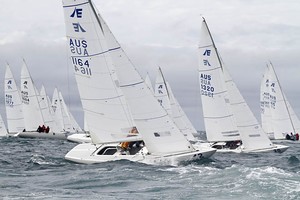 B Squared off in Race 5. - Musto Etchells Australasian Winter Championship 2011 photo copyright Teri Dodds http://www.teridodds.com taken at  and featuring the  class