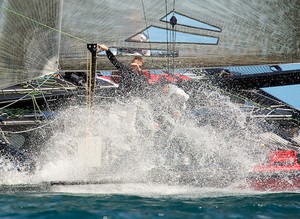 Alinghi - Third stop of the Vulcain Trophy 2011 on the D35 catamaran with the Geneva-Rolle-Geneva (Photo By Chris Schmid / Eyemage Media, all right reserved). - Vulcain Trophy D35, Geneva-Rolle-Geneva, June 11th 2011. photo copyright Chris Schmid/ Eyemage Media (copyright) http://www.eyemage.ch taken at  and featuring the  class