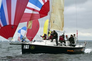 STORM, Rick Lyall's J/109, leads its class. - Block Island Race Week photo copyright  Rolex / Dan Nerney taken at  and featuring the  class