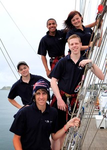 Youth Crew of STS Young Endeavour Voyage 01/2010 sponsored by the NSW RSL.



Top to Bottom: 

Gabrielle Hammond, Myles Boatman, Ryan Thurbon, Matthew Nicol and Christian Perrin photo copyright  SW taken at  and featuring the  class