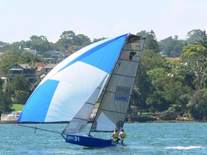 Garde leaps out of the water down the run - SLAM 12ft Skiff Interdominion photo copyright Rob Drury taken at  and featuring the  class