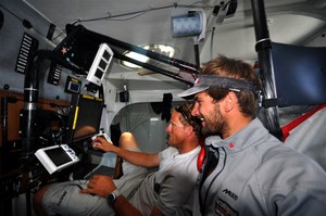 Boris (left) and Ryan (right) in the navigation station - Barcelona World Race photo copyright Barcelona World Race http://www.barcelonaworldrace.org taken at  and featuring the  class