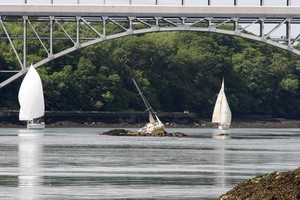Aground in Menai Straits - Three Peaks Race 2011 photo copyright Rob Cruse taken at  and featuring the  class
