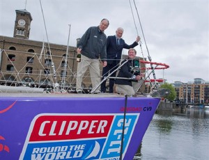 Mr Yuan, Sir Robin Knox-Johnston and Ian Conchie performing the ‘Awakening the Dragon’ ceremony - Clipper 2011-12 Round the World Yacht Race photo copyright Clipper Round The World Yacht Race http://www.clipperroundtheworld.com taken at  and featuring the  class