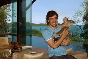 F1 driver, Fernando Alonso meets a local fan on Hamilton Island photo copyright  Andrea Francolini Photography http://www.afrancolini.com/ taken at  and featuring the  class