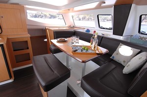 Fountaine Pajot Mahe36 Evolution classy relaxed finish in saloon - Multihull Solutions: photo copyright Multihull Solutions http://www.multihullsolutions.com.au/ taken at  and featuring the  class