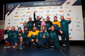 Historical victory in Capetown. Team Telefónica winners of leg 1 of the Volvo Ocean Race 2011-12 photo copyright Maria Muina/Equipo Telefonica taken at  and featuring the  class
