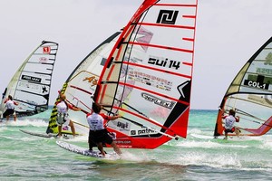 Jaggi in the thick of the action - Aruba Hi Winds Grand Slam 2011 photo copyright PWA World Tour http://www.pwaworldtour.com taken at  and featuring the  class