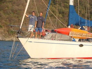 Ken and Larry on their yacht Julia in Bahia Guayraca in Colombia in 2007 photo copyright  SW taken at  and featuring the  class