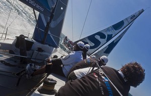 Onboard Audi Azzurra Sailing Team - Audi Medcup Cascais Trophy 2011 photo copyright  Guido Trombetta/BPSE/Studio Borlenghi taken at  and featuring the  class