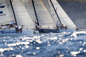 One of the three starts on day 2 - Farr 40 Worlds 2011 photo copyright  Rolex/ Kurt Arrigo http://www.regattanews.com taken at  and featuring the  class
