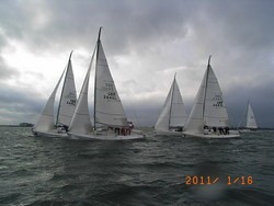 Overcast beating - all 4 medium - Royal Thames Carmela Cup photo copyright Royal Thames Yacht Club taken at  and featuring the  class