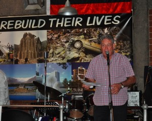 Peter Montgomery working the crowd at the Superyacht Support Christchurch Earthquake Appeal fundraiser photo copyright Ellie Brade - Superyacht Report http://www.theYachtreport.com taken at  and featuring the  class
