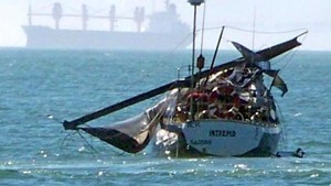 Whale strike - dismasted, but not holed photo copyright  SW taken at  and featuring the  class