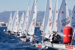 Starboard layline queue - womens Laser Radial - Palma 2011 - Day 4 photo copyright SW taken at  and featuring the  class